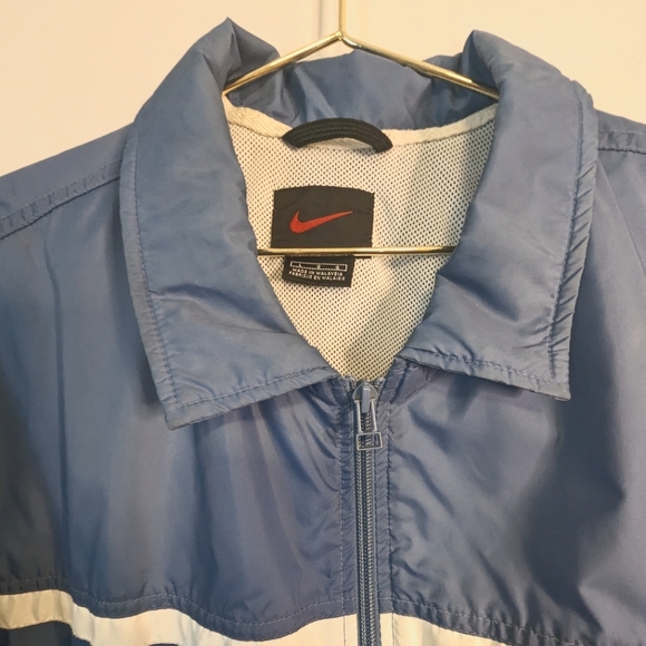 Men's Vintage Y2K Nike Full Zip Lined Windbreaker Track Jacket Size Large Blue - Picture 3 of 9